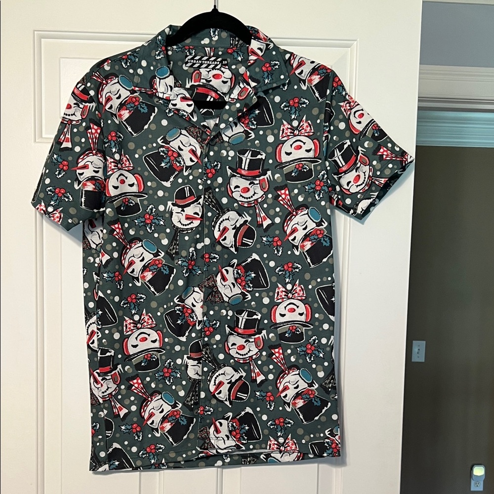 Men's Fun Graphic Button Down Shirt